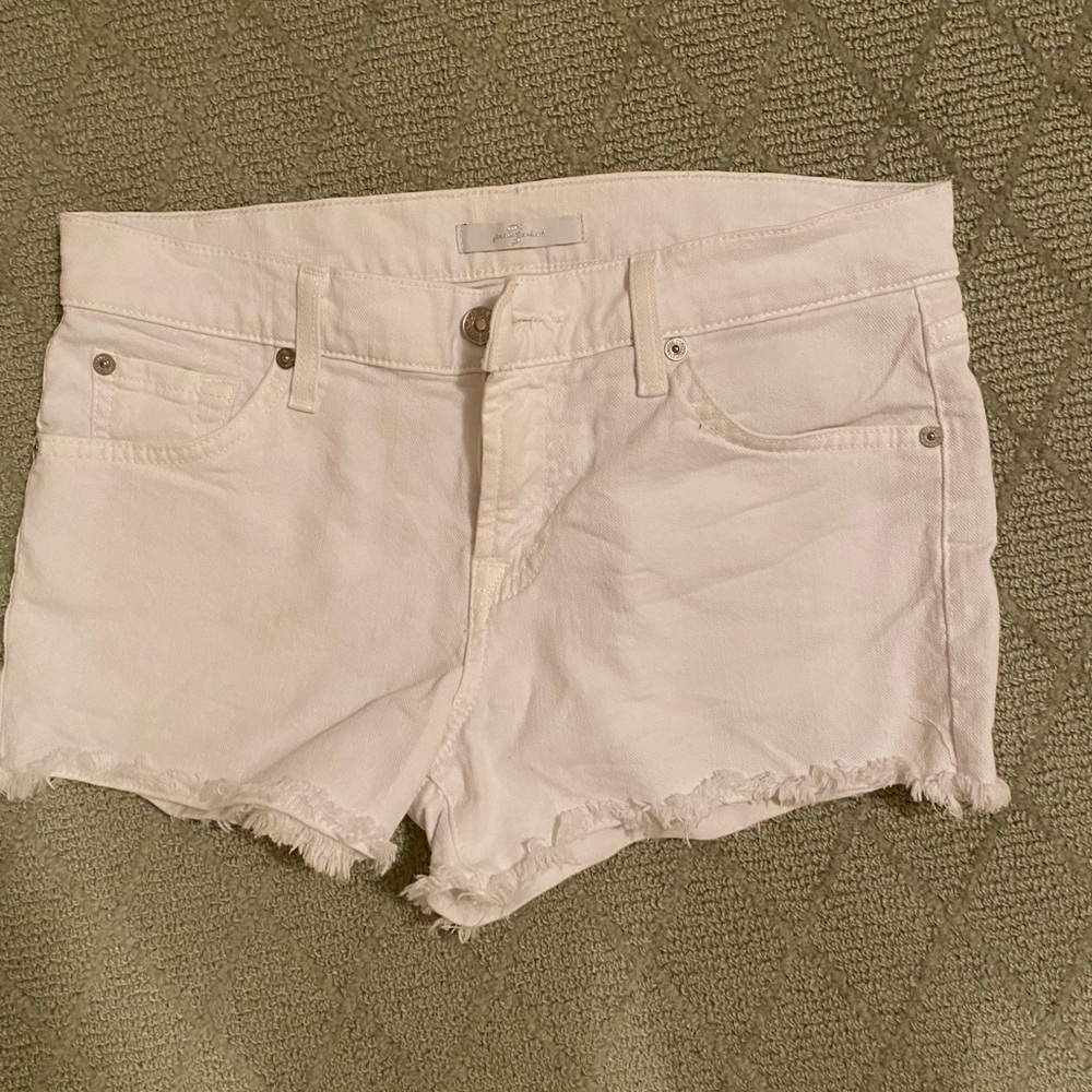 Seven 7 for all mankind white jean shorts